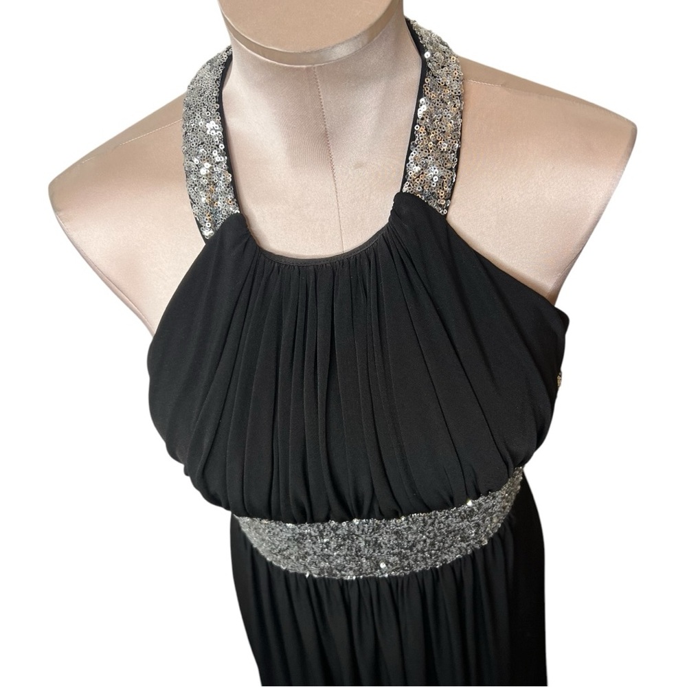 Elegant Black and Silver Halter Dress - Picture 9 of 12